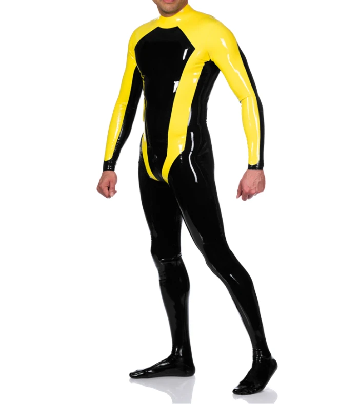 Новое поступление заказной латексный Облегающий комбинезон с ногами резиновый