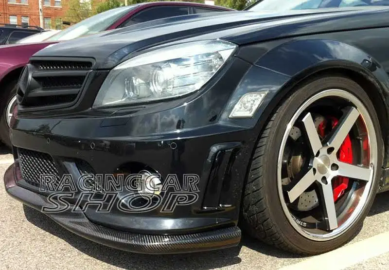 Передний спойлер из настоящего углеродного волокна для BENZ W204 C-Class C63 AMG передний бампер 2008-2011 M024