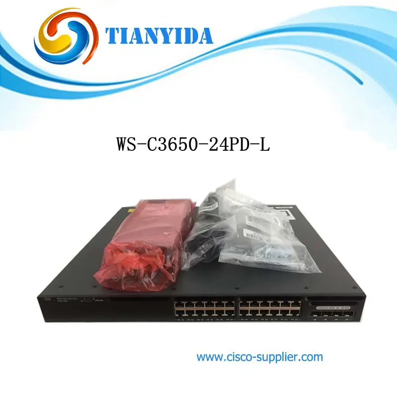 WS C3650 24PD L 2x10gb переключатель Uplink 24 порта гигабитная сеть штабелируемые