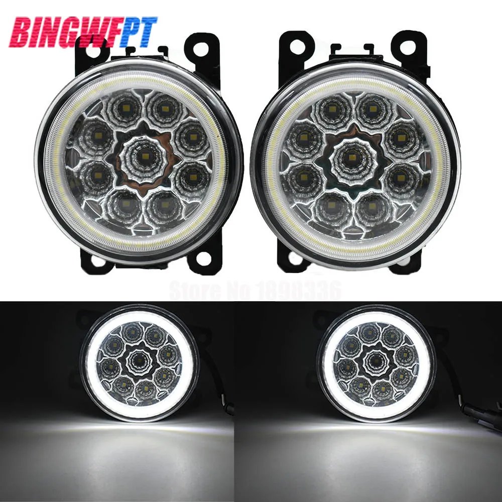 2x супер яркий светодиодный противотуманный светильник с ангельским глазом белый