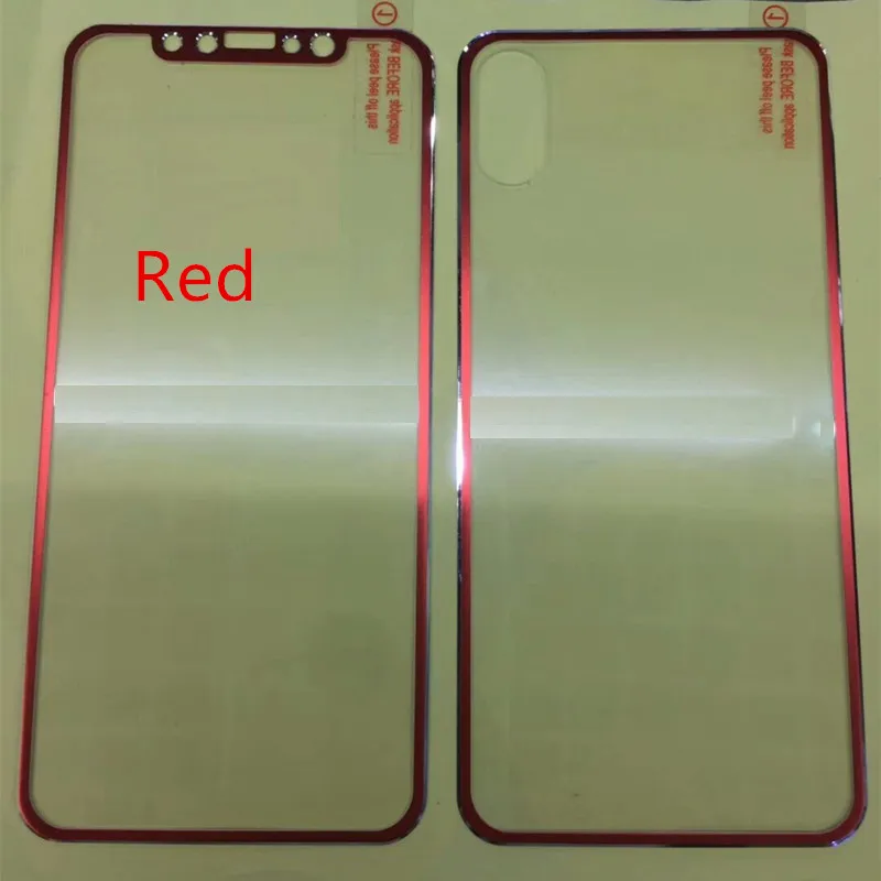 3D закаленное стекло из алюминиевого сплава для iPhone X, защита переднего и заднего экрана, полное покрытие, Защитная пленка с изогнутыми краями для iPhone X - Цвет: Red