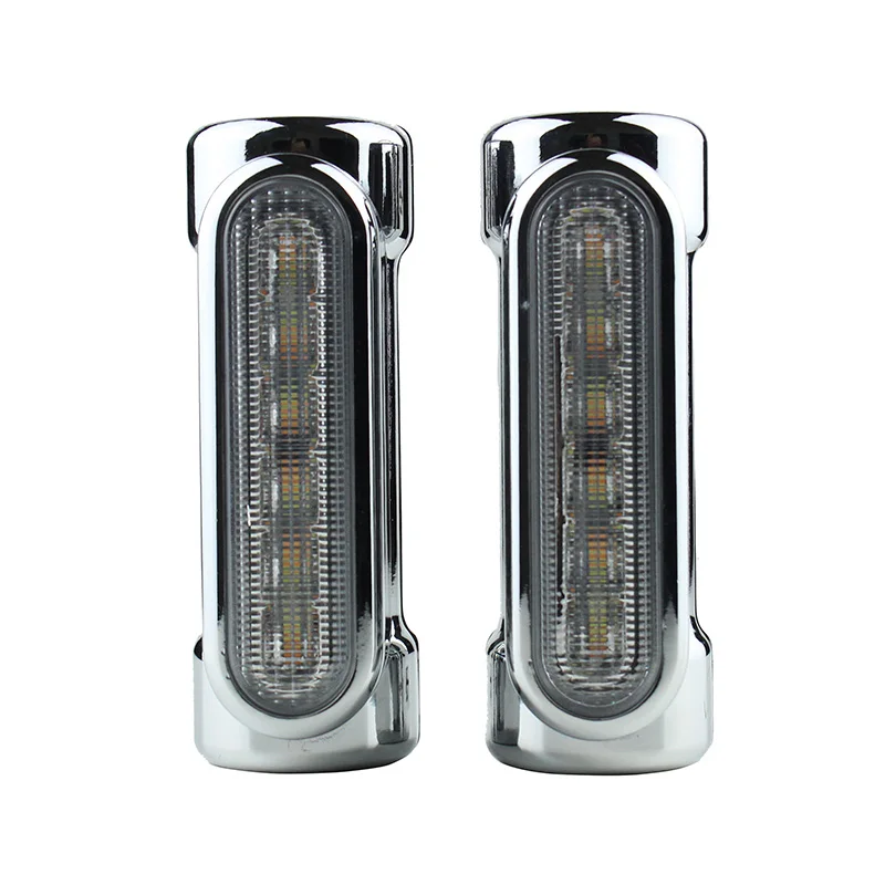 silvery Motorcycle Highway Bar Lights Switchback Driving Lights 1-1/4 inch Crash Bar LED Turn Signal Lights with DRL for Harley Motors - Цвет: silvery
