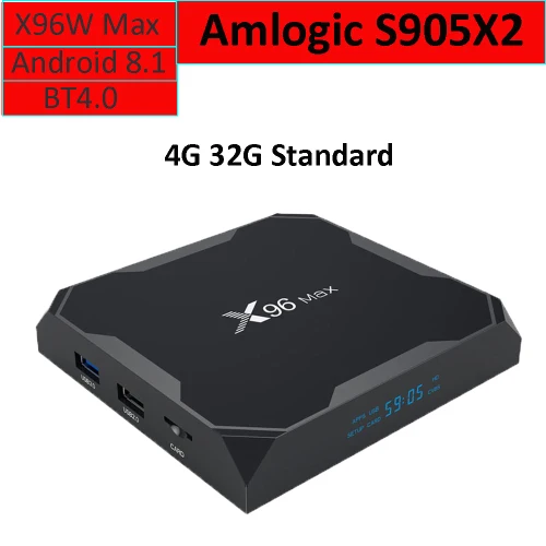 4GB 32GB Standard X96 Max Android 8,1 Amlogic S905X2 LPDDR4 4 Гб 64 Гб четырехъядерный ТВ приставка 2,4G и 5 ГГц двойной Wifi Bluetooth 1000M H.265 4K 60fps Smart tv - Цвет: 4GB 32GB Standard
