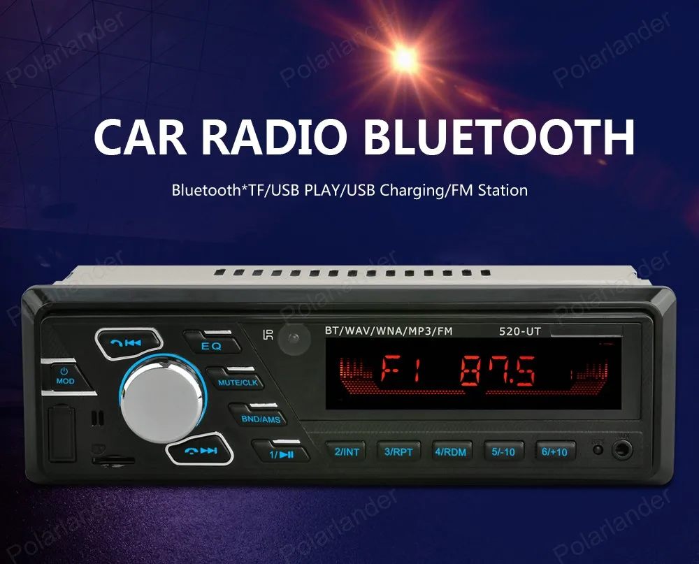 Автомобильный радиоприемник FM радио 12 В Bluetooth управление колесом USB 1 Din SD AUX в