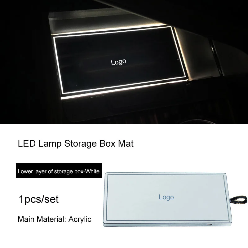 Storage Lower White QHCP светодиодный держатель для стакана воды стикер акриловый светильник коробка для хранения коврик украшения аксессуары для Toyota Camry - Название цвета: Storage Lower White