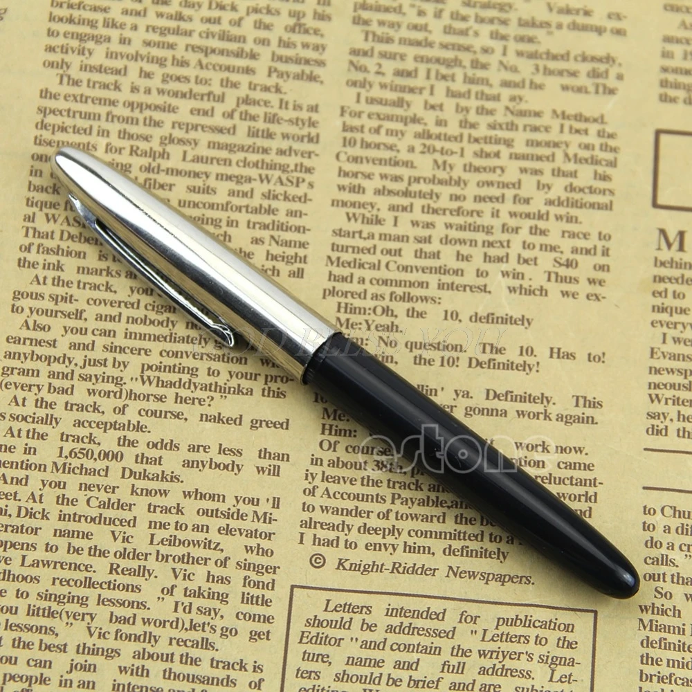 Черная винтажная Классическая перьевая ручка Hero 366 с капюшоном и тонким