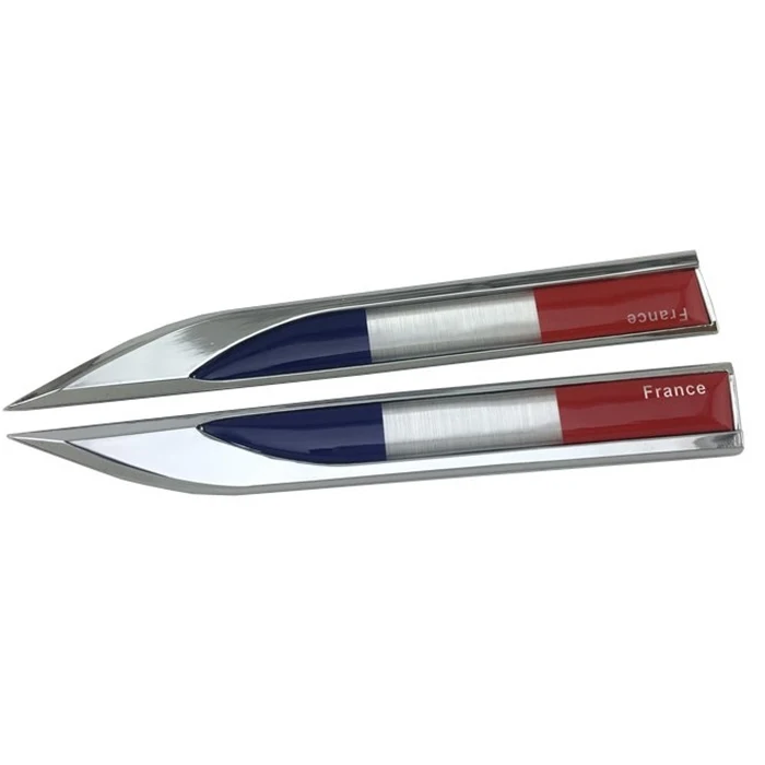 Оптовая продажа Флаг Франции эмблема на крыло боковая наклейки металлические