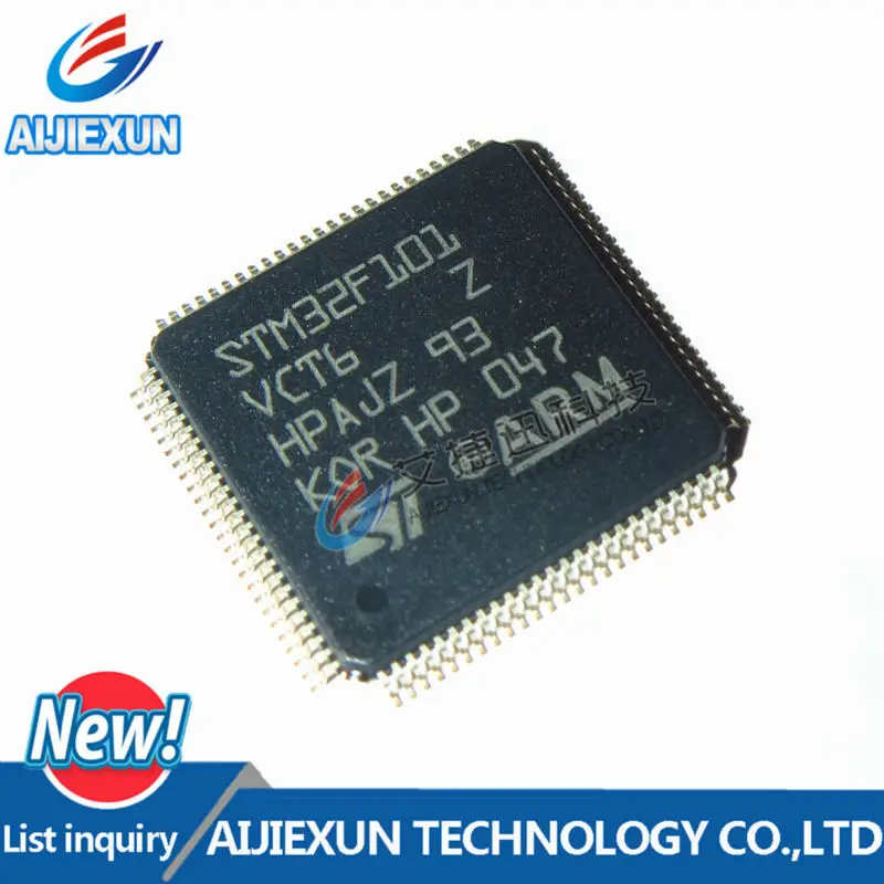 2 шт. 32-разрядный микроконтроллер stm32f101VCT6 QFP STM32F1 ARM Cortex M3 RISC 256KB Flash 5 в/3 3 В 100-Pin LQFP 100%