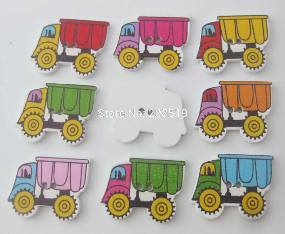 

WBNAWA модные пуговицы деревянный грузовик разноцветные 200 шт Детские ручной работы аксессуары
