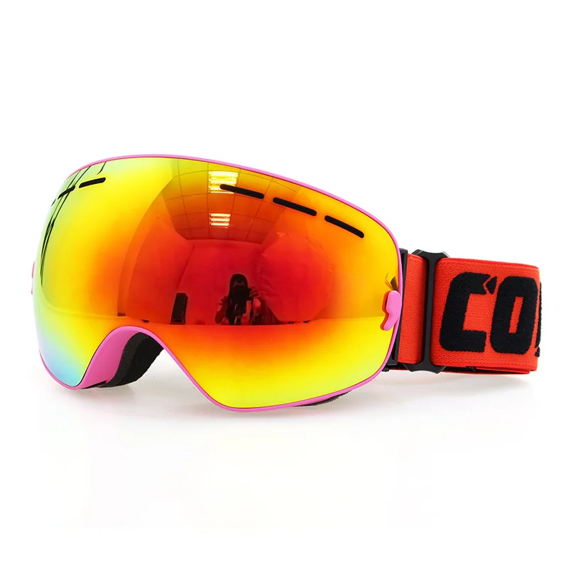 COPOZZ дропшиппинг 1* лыжные очки двухслойные UV400 большие Лыжные маски очки лыжные мужские снежные очки для сноуборда - Цвет: Светло-желтый