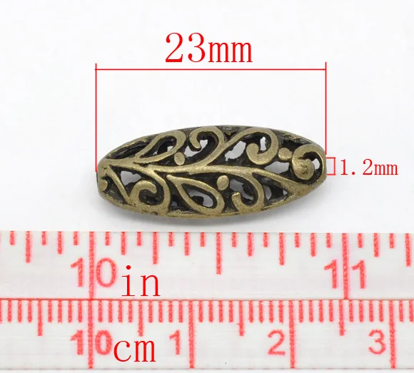 DoreenBeads бусины цинка-вставки из сплава Овальный элемент античная бронза цветок