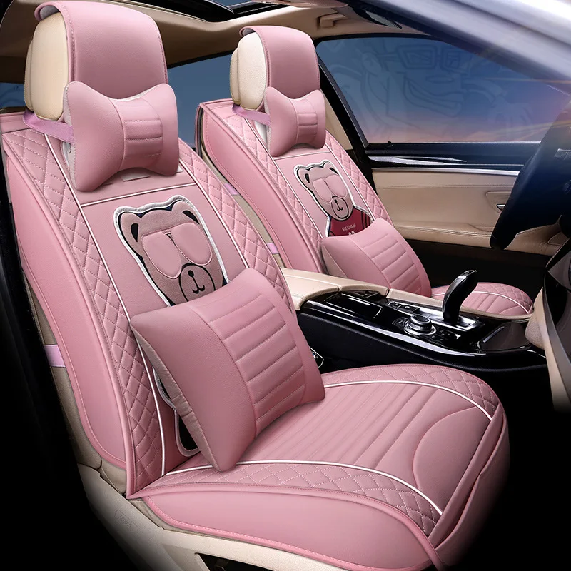 Модные милые розовые чехлы на сиденья Набор чехлов для автомобильных сидений
