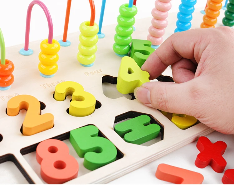 Детские деревянные игрушки Abacus Монтессори материалы учат цифры соответствия цифровой матч Раннее Образование Обучение Математика игрушки