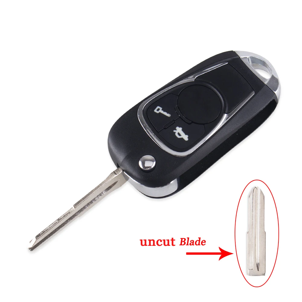 KEYYOU для Chevrolet Epica 2 кнопки Складной флип пульт дистанционного ключа чехол Корпус для ключей от автомобиля левое лезвие - Количество кнопок: UnCut