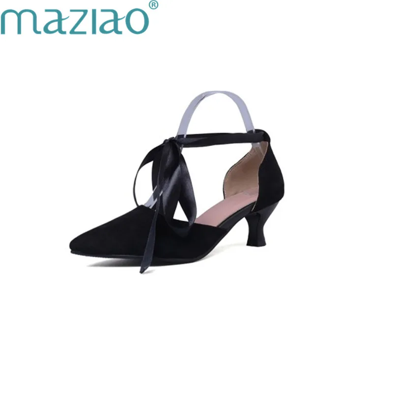 Женские замшевые туфли с острым носком модные вечерние на резиновой подошве со