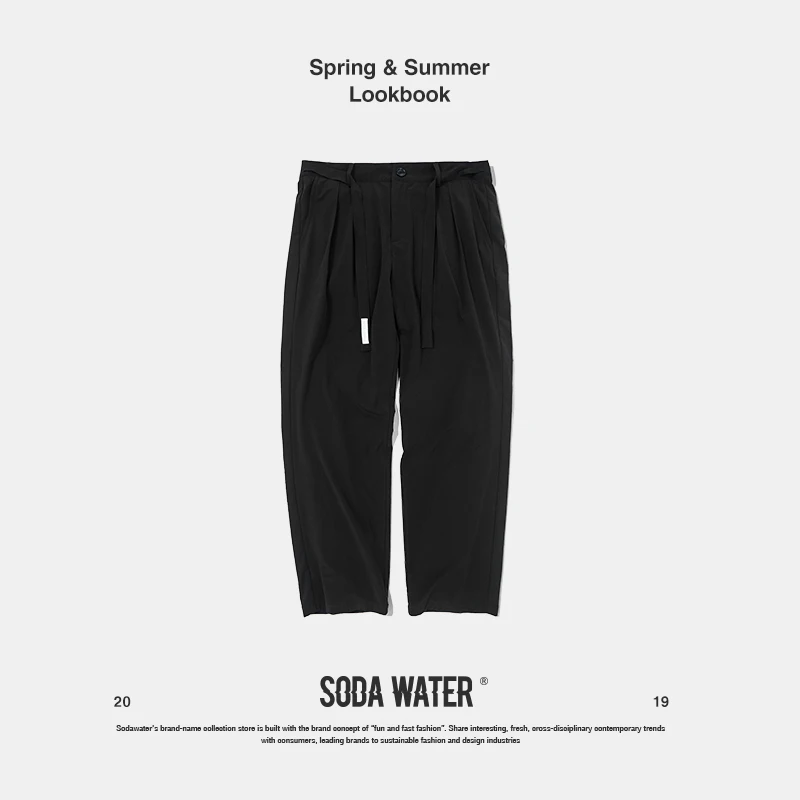 Мужские брюки в стиле хип-хоп SODA WATER винтажные свободные прямые японском