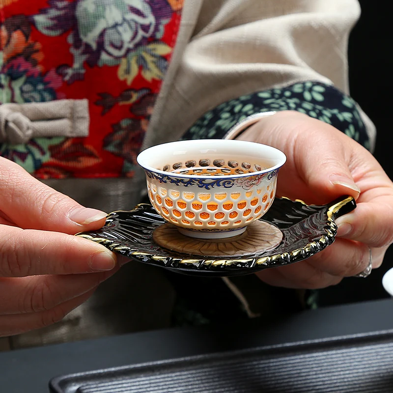 Изысканный сине-белый керамический гайвань чайный сервиз, 1pot 2cup Непревзойденная Gai wan чайная чашка фарфор китайский чайный набор кунг-фу