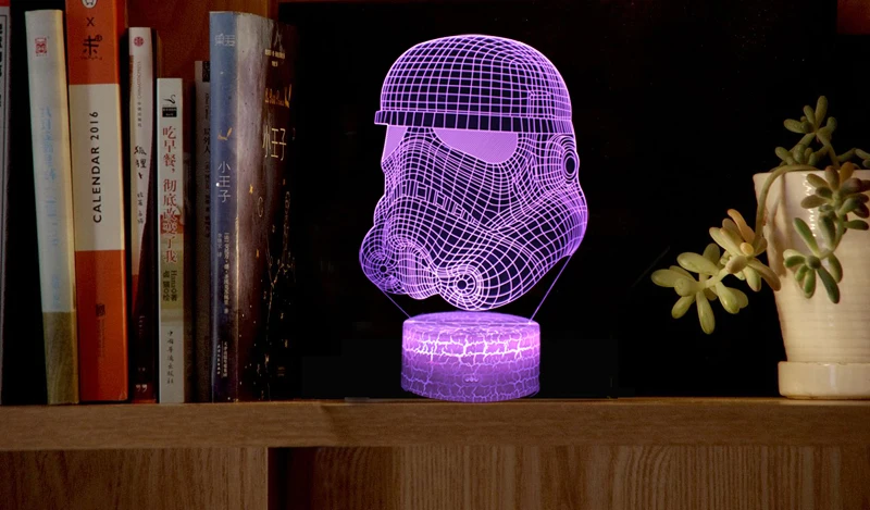 3D Star Wars Imperial Stormtrooper светодиодный Ночные огни атмосфера настольная лампа сенсорный выключатель многоцветный для Спальня декоративные лампы
