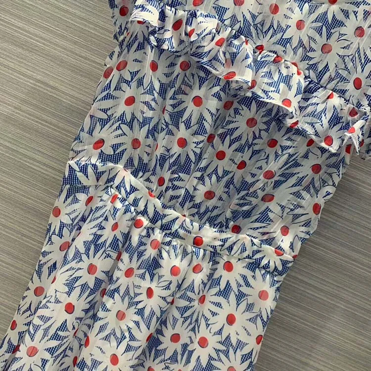 women fashion o-neck print dresses at190194