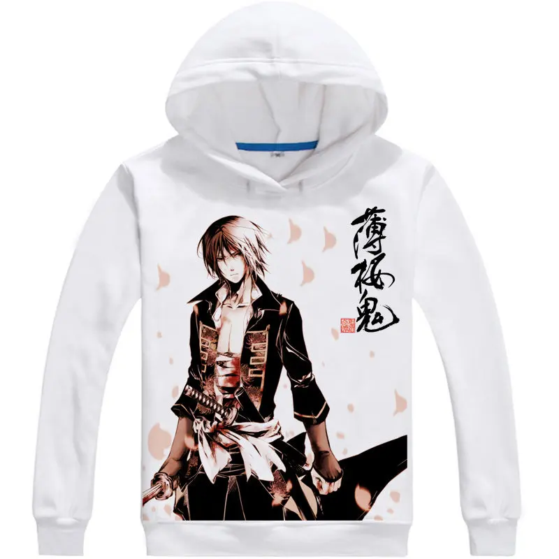 Толстовка с капюшоном Hakuouki Shinsengumi Kitan аниме Hijikata Toshizo косплей белые толстовки