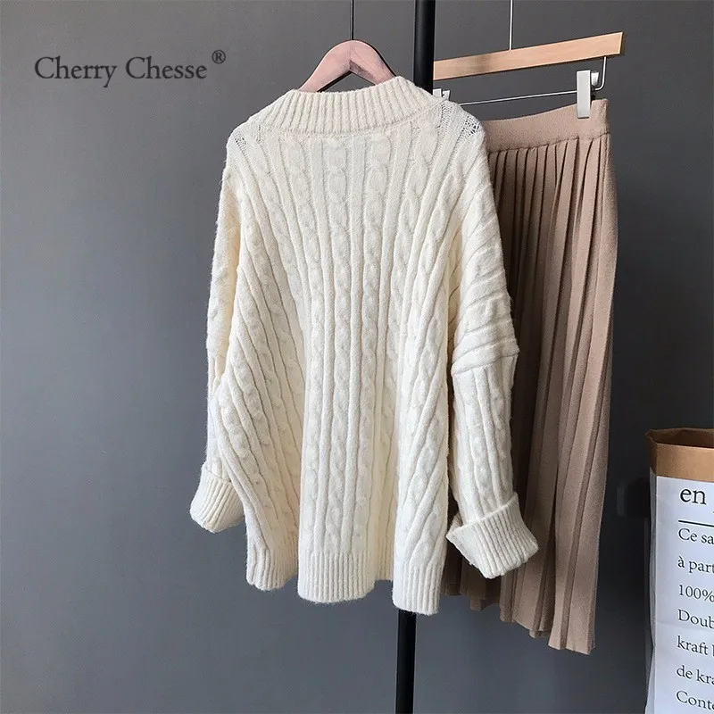 Cherry Chesse Women Autumn Twist Sweater Long Sleeve Solid V Neck Tops Female Casual Pullovers | Женская одежда