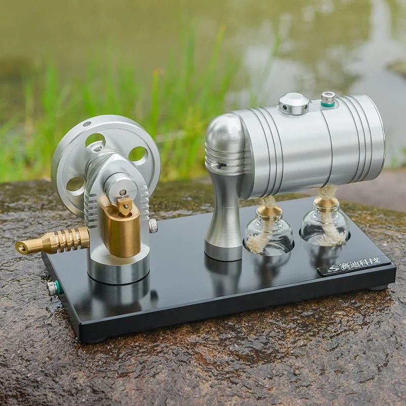 mini Steam engine model Retro stirling steam with heating boiler alcohol lamp | Канцтовары для офиса и дома