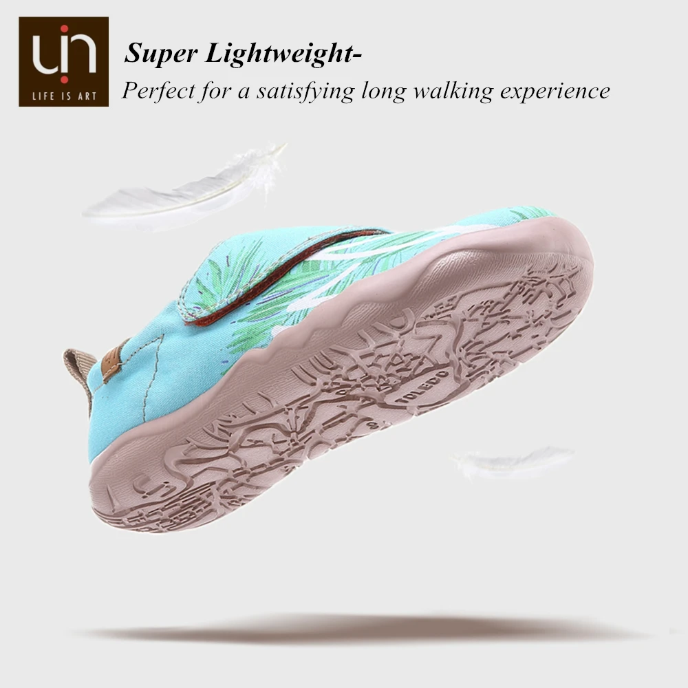 Туфли UIN для мальчиков и девочек тканевые на липучке с рисунком морской бриз |