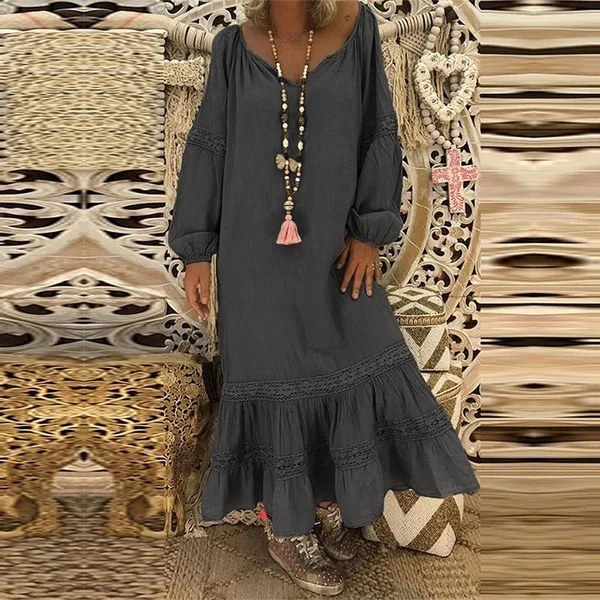 Однотонное модное женское платье 2019 весенне Летние Повседневные платья макси в