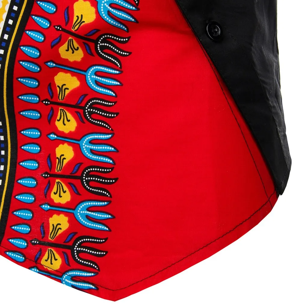 Мужская рубашка с короткими рукавами африканская национальная Повседневная