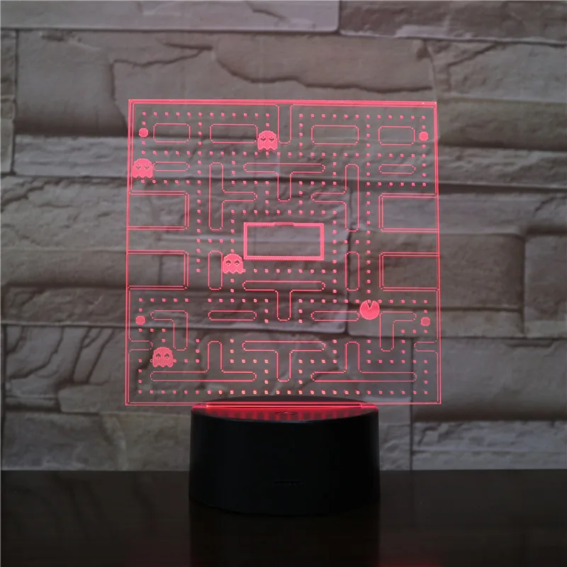 Мультфильм USB Pac-man Игра тема цвет ночник светодиодный призрачная лампа спальня детская комната украшение освещение