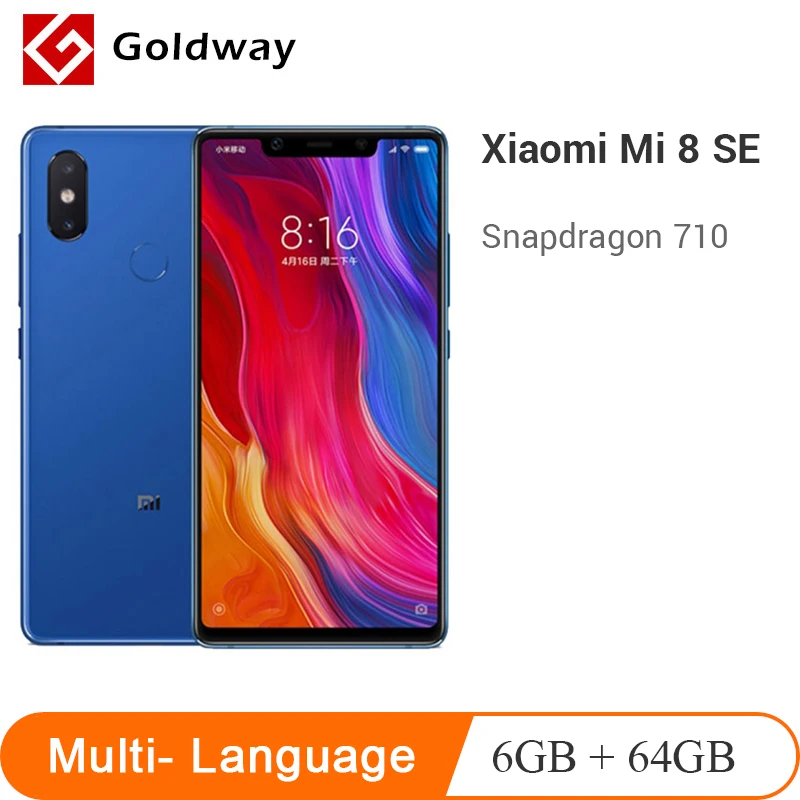 Оригинальный Смартфон Xiaomi Mi 8 SE 6 ГБ 64 Гб 5 88 дюйма 18 7: 9 полный экран Восьмиядерный