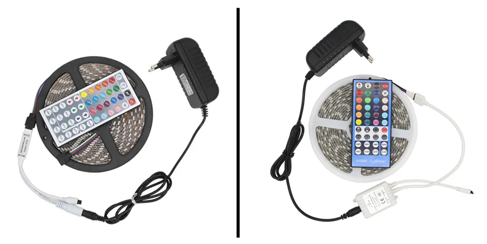 SMD 5050 RGB Светодиодные ленты Водонепроницаемый DC 12 В 5 м 300LED RGBW rgbww светодиодные полосы гибкий с 3A Мощность и Дистанционное управление
