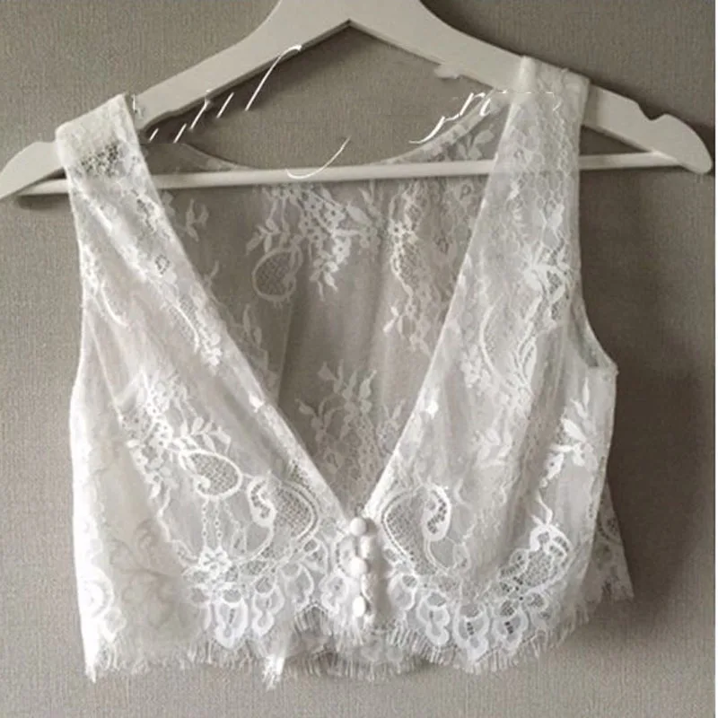 Кружевной Жакет без рукавов Белый/цвет слоновой кости|bridal wraps|wedding accessorieswrap wedding |