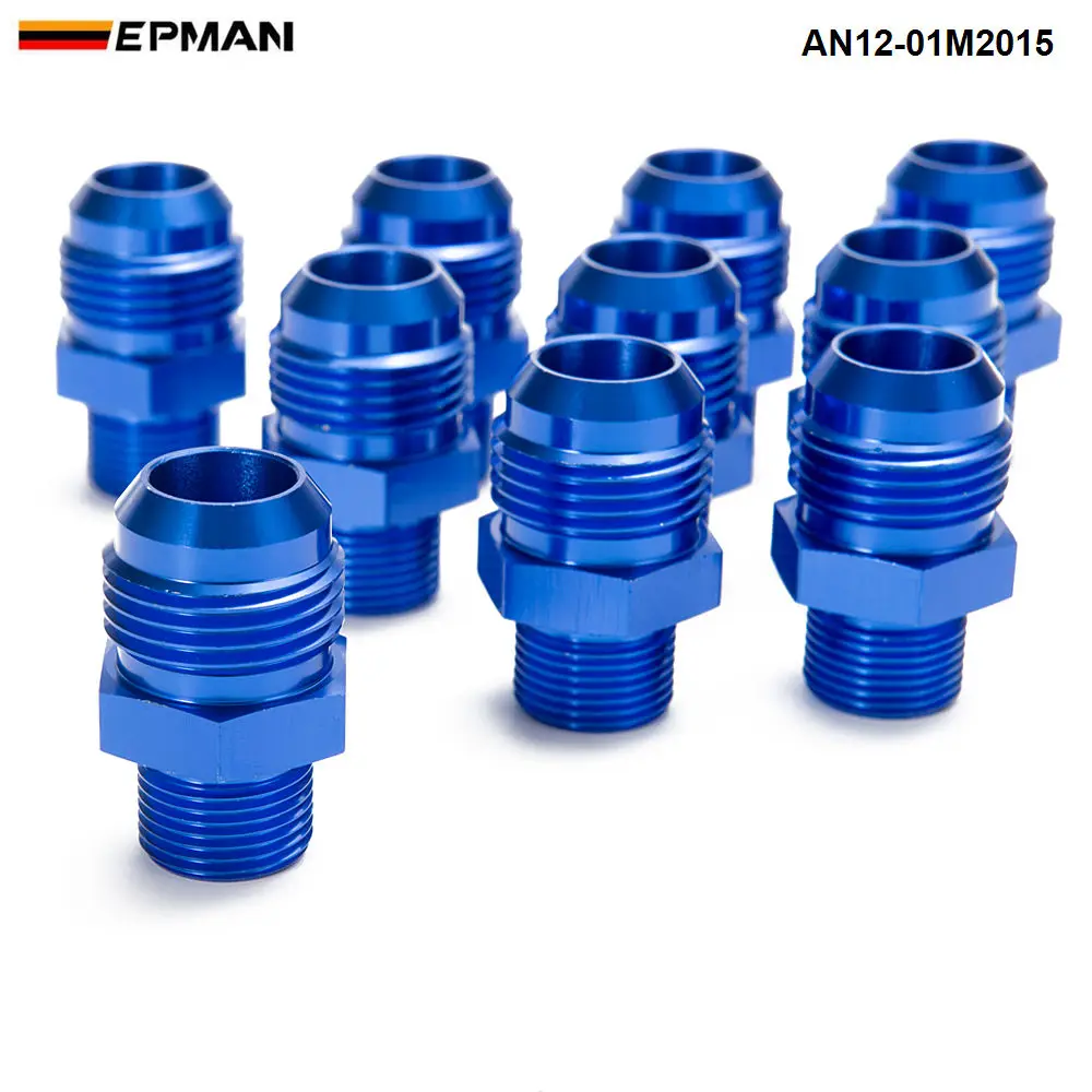 10 шт./лот синие мужские анодированные алюминиевые соединительные фитинги для