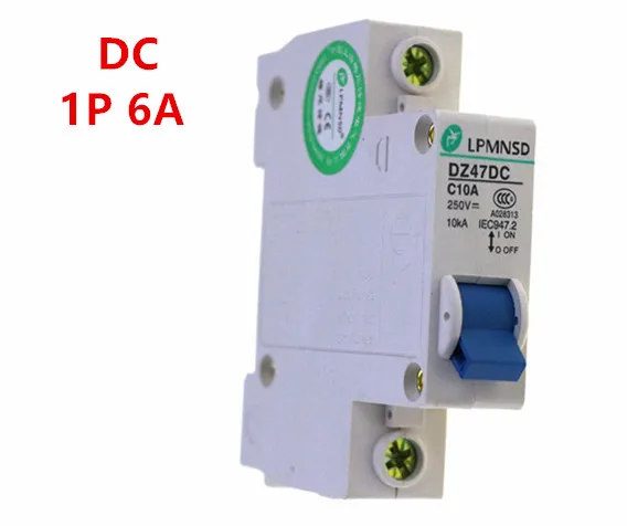 DZ47 DC 1P 6A 250V фотоэлектрический солнечный Автоматический воздушный