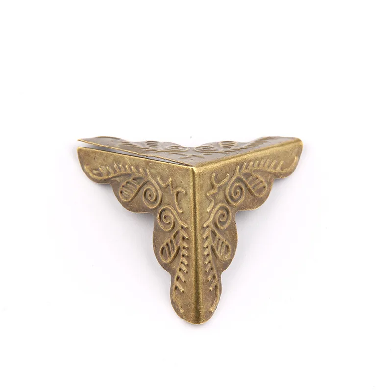 10Pcs 25 x 25mm Antique Jewelry Box Corner Foot Wooden Case Protector Bronze Tone Flower Pattern Carved Metal Crafts | Обустройство