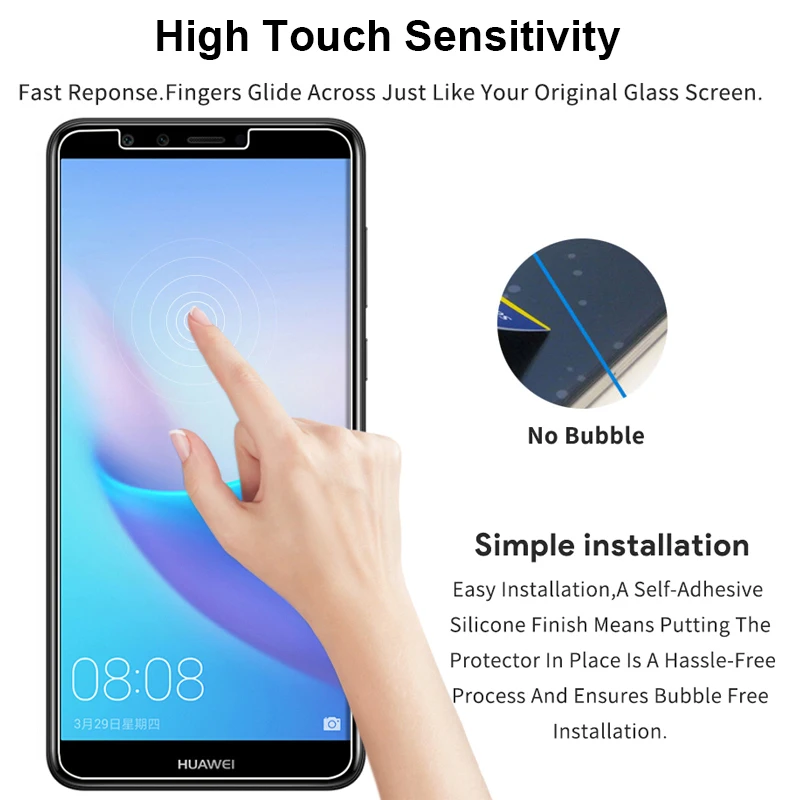 Защитное стекло на huawei Y6 Y7 Prime 2018 Y 5 6 7 9 2017 prime ii защитное протектор экрана из