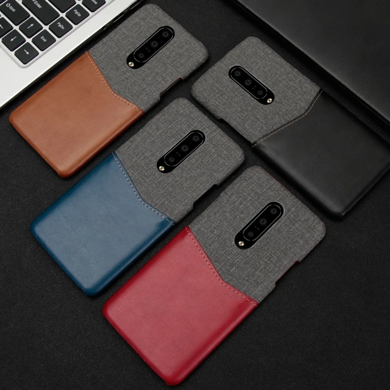 Роскошный прошитый чехол из искусственной кожи для телефона Oneplus 7 с карманом