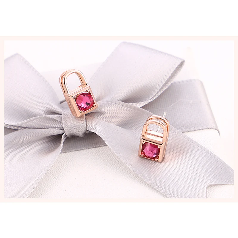 ANKA новый пользовательский замок квадратные хрустальные серьги гвоздики