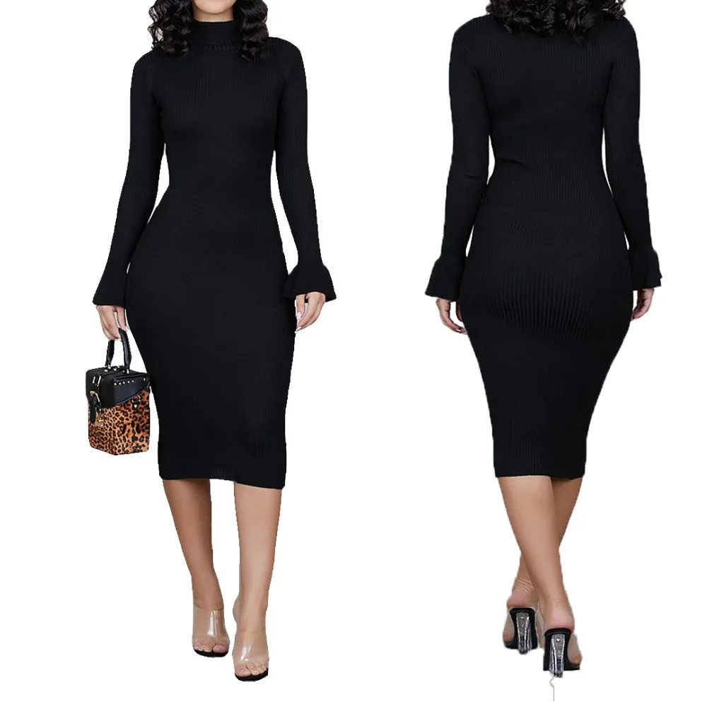 Новая мода Водолазка женская с длинным рукавом Slim Fit черная женщина сексуальное