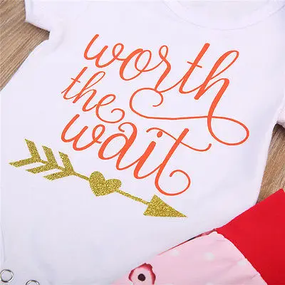 Pudcoco/2017 г. Летние топы для маленьких девочек комбинезон длинные штаны 4 предмета