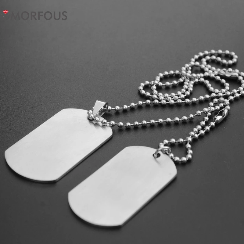 10 компл./лот Военная Униформа тег ожерелье корейских ювелирных Мужская Titanium