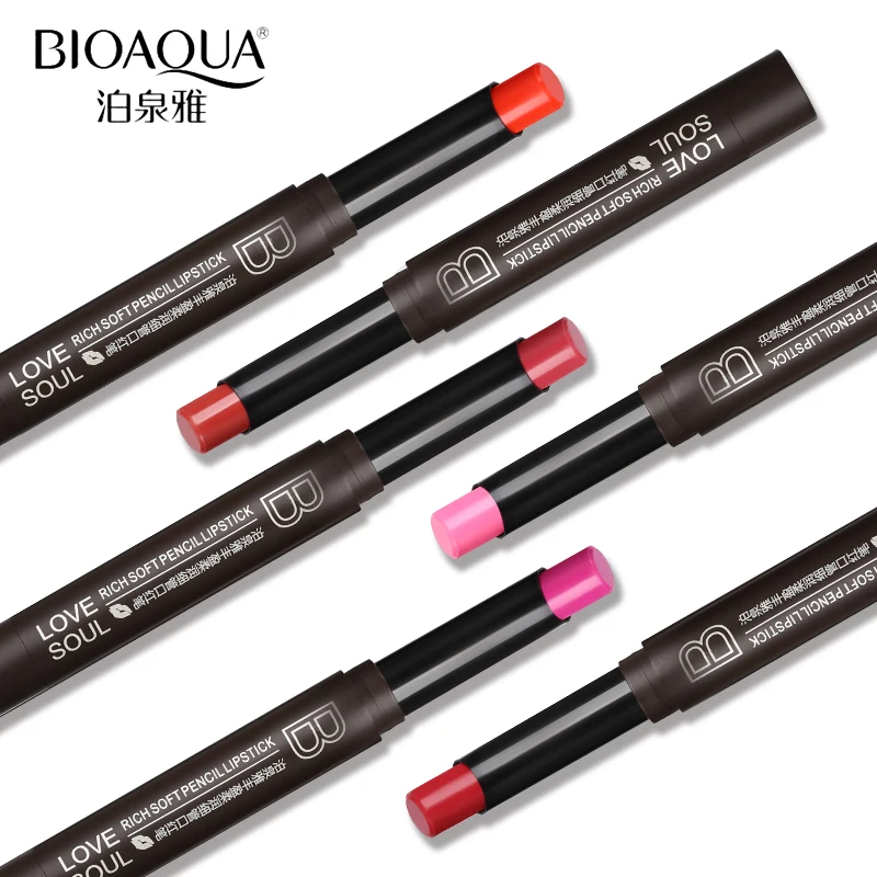 Бренд BIOAQUA, 8 цветов, Увлажняющая губная помада, карандаш, макияж, питательный бальзам, пигмент, Обнаженная матовая губная помада, ручка, стойкая косметика