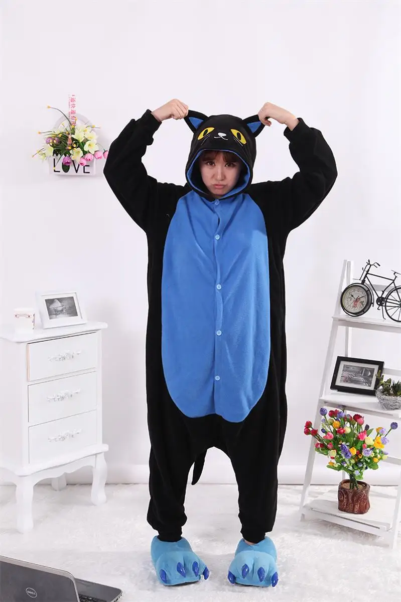 Kigurumi взрослых аниме покемон косплей костюм черный ребенок Пикачу Onesie унисекс мультфильм пижамы вечерние для женщин и мужчин - Цвет: Тёмно-синий