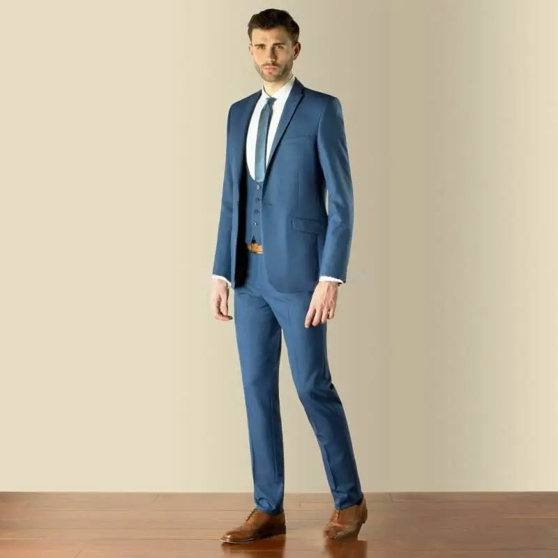 New Blue Navy Men Wedding Suits Slim Fit Jacket Tuxedos Best Man Formal | Мужская одежда