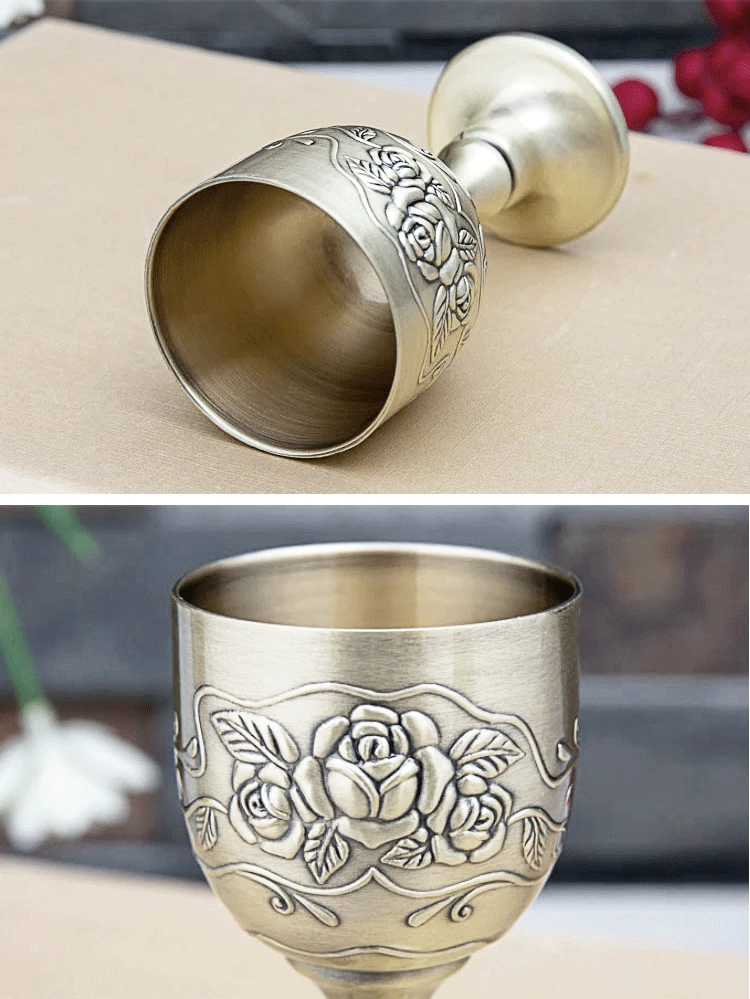Винтажная чашка для вина, чайные чашки, Кубок, домашний металлический художественный декор, украшения, оригинальные подарки, антикварный замок, карета, резная Роза