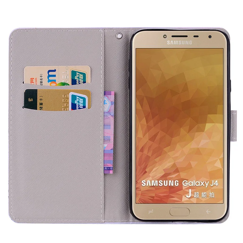 Чехол-книжка для Samsung Galaxy J6 2018 кожаный чехол-бумажник с откидной крышкой J4 J400 J600