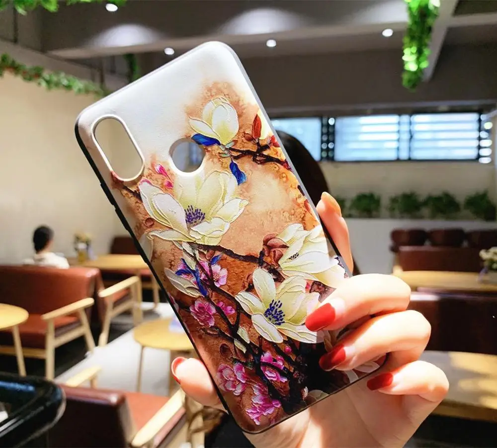 Чехол для Xiaomi Mi 8 lite силиконовый 3D рельефный роскошный мягкий чехол телефона из