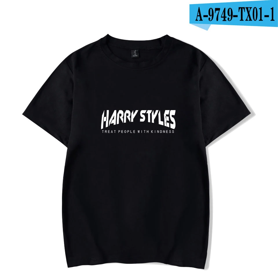 black Harry Styles, летние футболки для женщин/мужчин с коротким рукавом, модные футболки с принтом, модные повседневные футболки - Цвет: black
