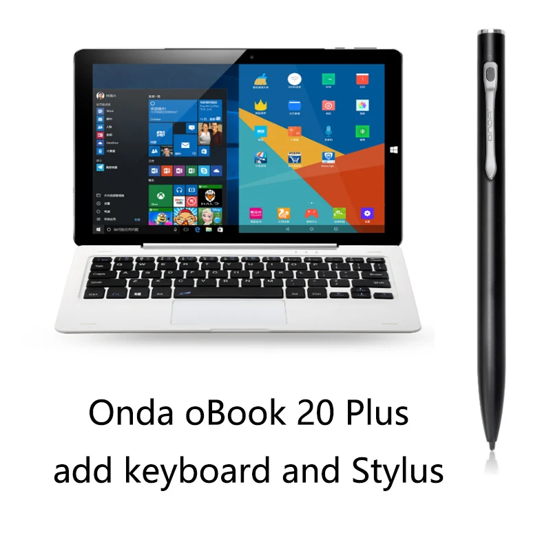 Onda obook 20 plus планшетный ПК intel cherry trail Z8300 Четырехъядерный 4 ГБ ОЗУ 64 Гб ПЗУ 10,1 дюймов 1920*1200 ips WiFi Windows 10+ Andorid - Комплект: add keyboard and pen
